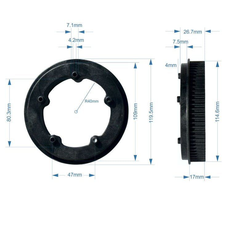 MBS Wheel Pulley - HTD 5M - 72T